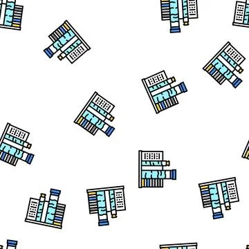 Pool water testing and balancing vector seamless pattern 스톡 일러스트