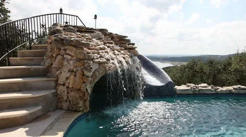 Pool Waterfall Video stock 40807491