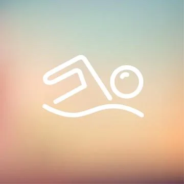 Pool wave thin line icon Stock Illustration