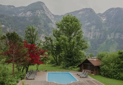 Pool in the yard Stock Photos