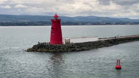 Poolbeg Lighthouse Stock Footage 204159817