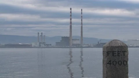Poolbeg powerstation Stock Footage 170891687