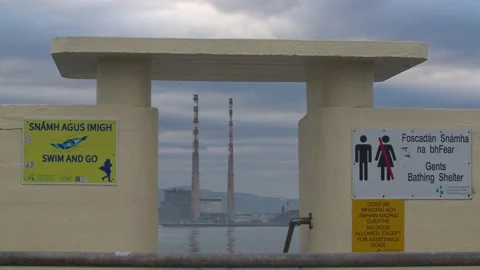 Poolbeg powerstation Stock Footage 170891925