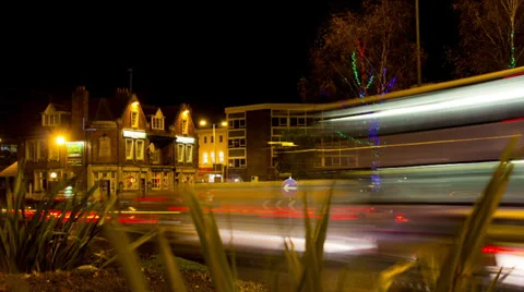 Poole christmas light trails 09 Stock Footage 33719082