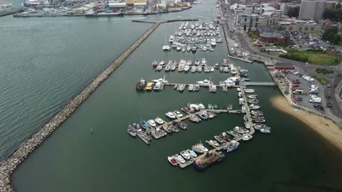 Poole harbor by drone, 4K UHD Stock Footage 169368524