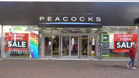 Poole Peacocks Store Closing Down Sale Stock Footage 143982784