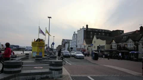 Poole Quay Street Stock Footage 12605459