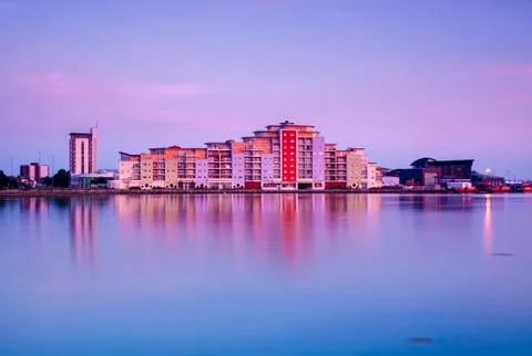 Poole skyline at sunset Stock Photos