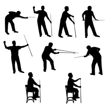 Poolplayer vector silhouettes Stock Illustration