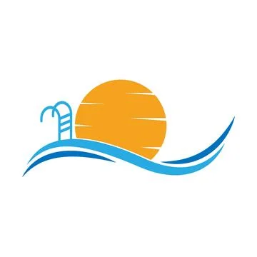 Pools icon logo design Stock Illustration