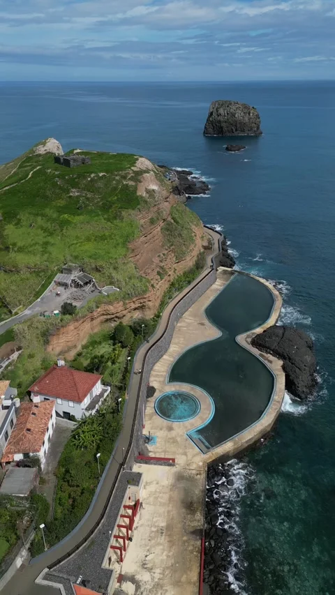 Pools of Porto da Cruz located on the north coast of Madeira Stock Footage 246735557