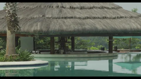 Poolside Bar Stock Footage 32233308