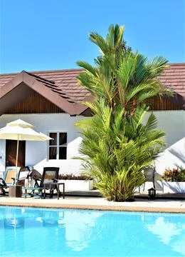 A poolside cabana Stock Photos