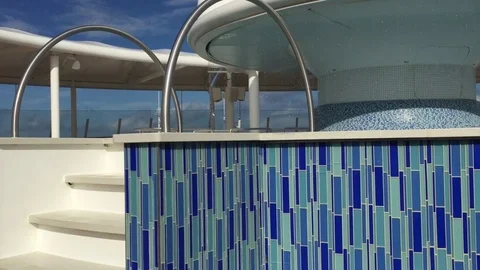 Poolside Cruise ship with stairs Stock Footage 71130463