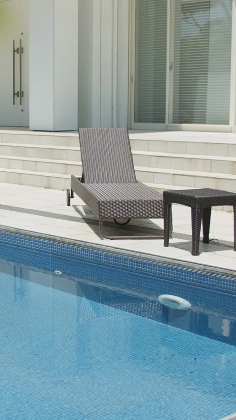 Poolside deck chair 스톡 동영상 161922776
