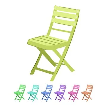 Poolside deck chair vector cartoon graphic Stock Illustration