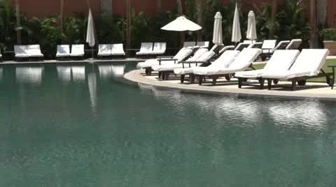 Poolside at empty pool Video stock 11671842