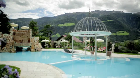 Poolside Gazebo Stock Footage 36051938