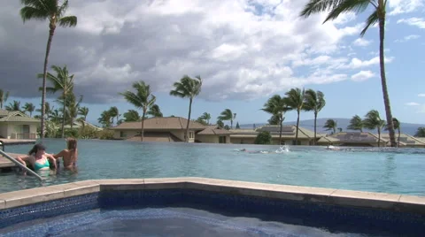 Poolside in Hawaii Video stock 63614663