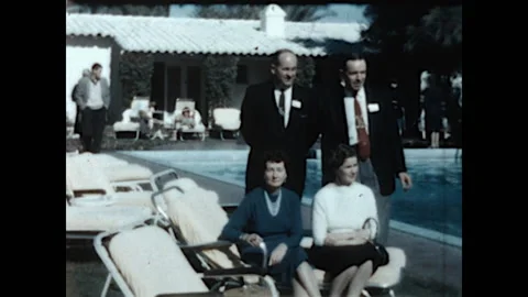 Poolside at Howard Manor 1957 Stock Footage 145983139