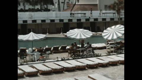 Poolside in Miami 1960 Stock Footage 263694759