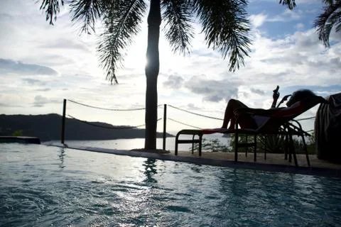 Poolside 库存照片