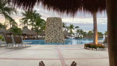 Poolside at Sunrise Foto stock