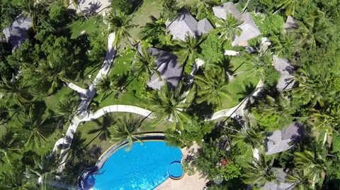 Poolside View from 90 degrees above Stock Footage 39359192
