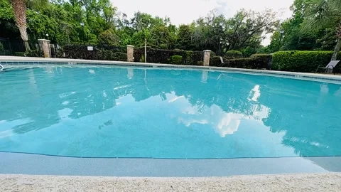 Poolside, water moving in slow motion. Stock Footage 240881690