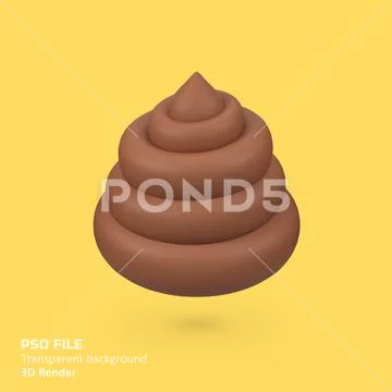 Poop isolated 3d render icon illustration Plantilla PSD