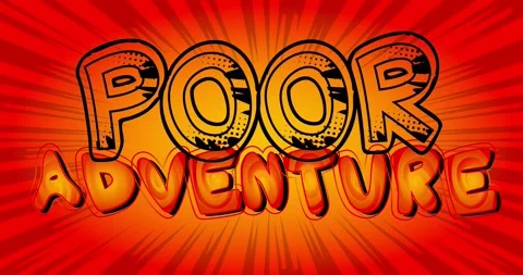 Poor Adventure. Comic Book Words Stock Footage 165379132