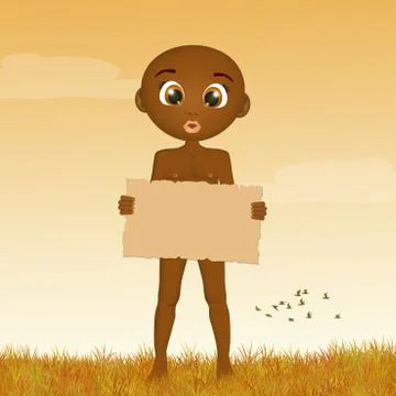 Poor African child Stock Illustration