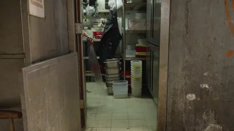 Poor Backyards of Hong Kong Stock Footage 280347849