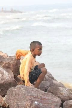 Poor Boy Child In India Stock Photos