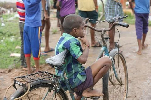 Poor Boy Child In India Stock Photos