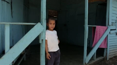 Poor Boy in the Dominican Republic Stock Footage 40591453