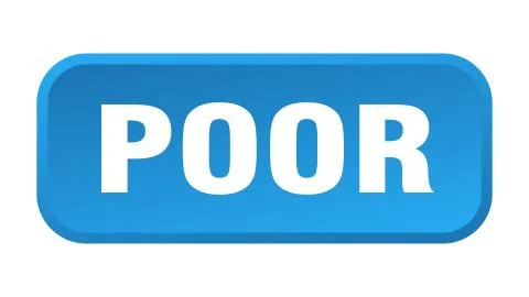 Poor button. poor square 3d push button Illustrazione stock