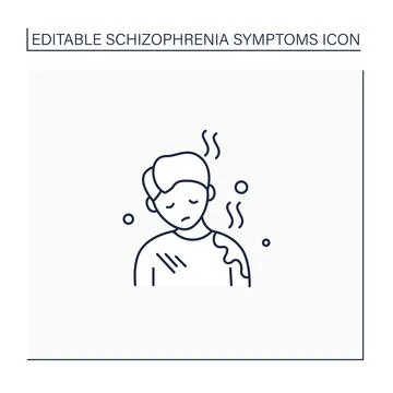 Poor care line icon Stock Illustration