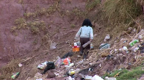 Poor children in slums in Peru Stock Footage 48718578