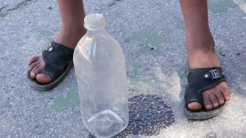 Poor child's feet Stock Footage 322890880