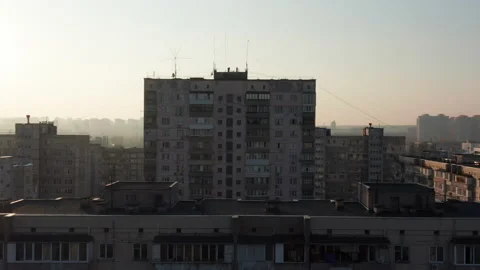 Poor CIS Ghetto Soviet Buildings Stock Footage 171679147
