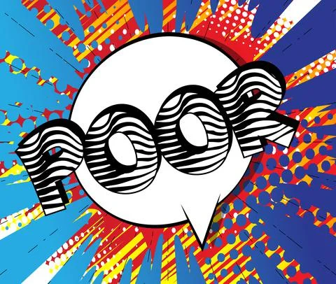 Poor. Comic book word text on abstract comics background. Retro pop art style Stock-Illustration