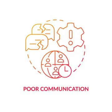 Poor communication red gradient concept icon Illustrazione stock