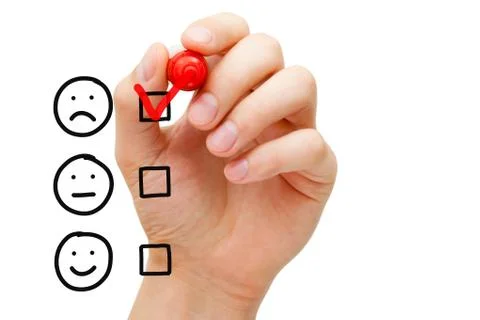 Poor customer service evaluation Stockfoto's
