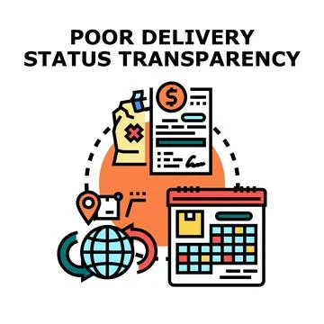 Poor delivery status transparency problem illustration concept Stockillustratie
