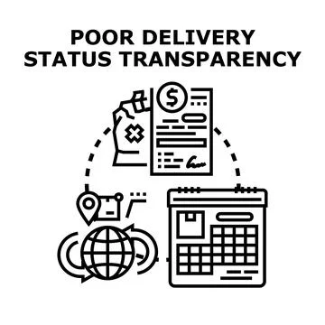 Poor delivery status transparency problem illustration concept Stock Illustration