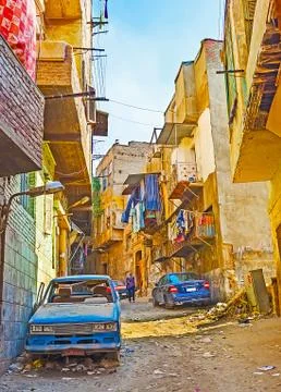 The poor districts of Cairo, Egypt 스톡 사진