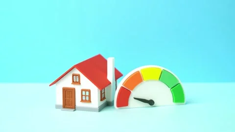 Poor energy efficiency of a residential building. High heating costs and Video stock 342813251