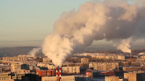 Poor environment. Environmental disaster. Harmful emissions into the environment Video stock 71575241