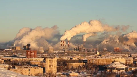 Poor environment. Environmental disaster. Harmful emissions into the environment Stock Footage 71575285